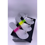 Jelly Sandals Women Summer Slippers Silver Sole Crystal Buckle Slipper