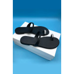 Cow Leather Women Crystal Buckle Flip Flops Beach Flat Sandals