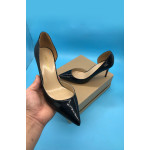 Black Thin Heel Pointed Toe Shoes Side open Dress Pumps